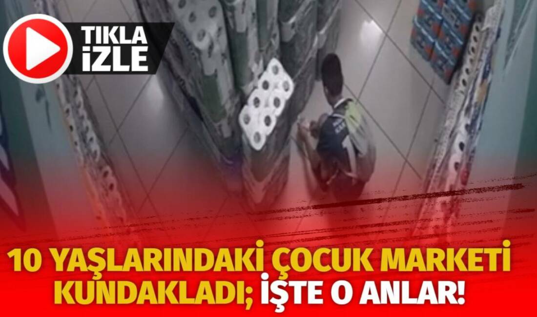 Bursa'da yaşanan olayda, 10 yaşlarındaki çocuk, marketten kopardığı etiketi çakmakla