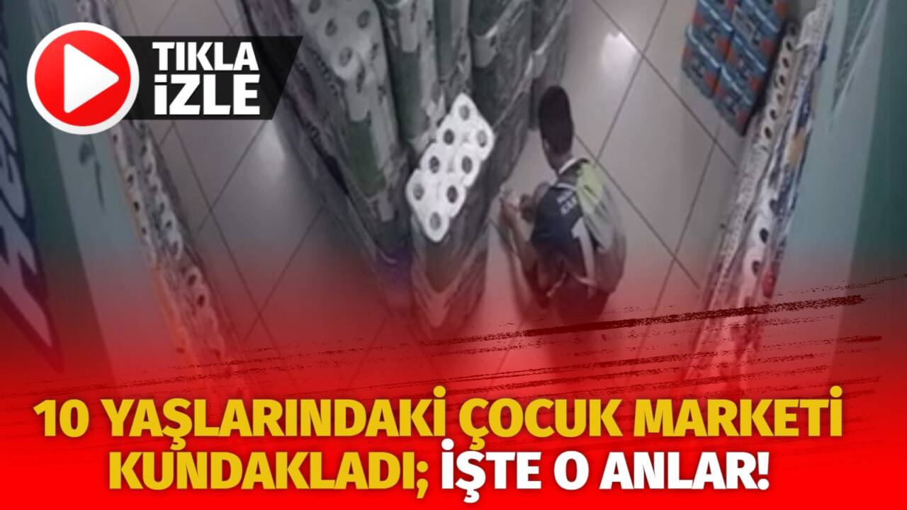 Bursa'da yaşanan olayda, 10 yaşlarındaki çocuk, marketten kopardığı etiketi çakmakla