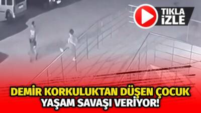 Ankara'nın Polatlı ilçesinde yaşanan olayda 2 yaşındaki çocuk tırmandığı demir