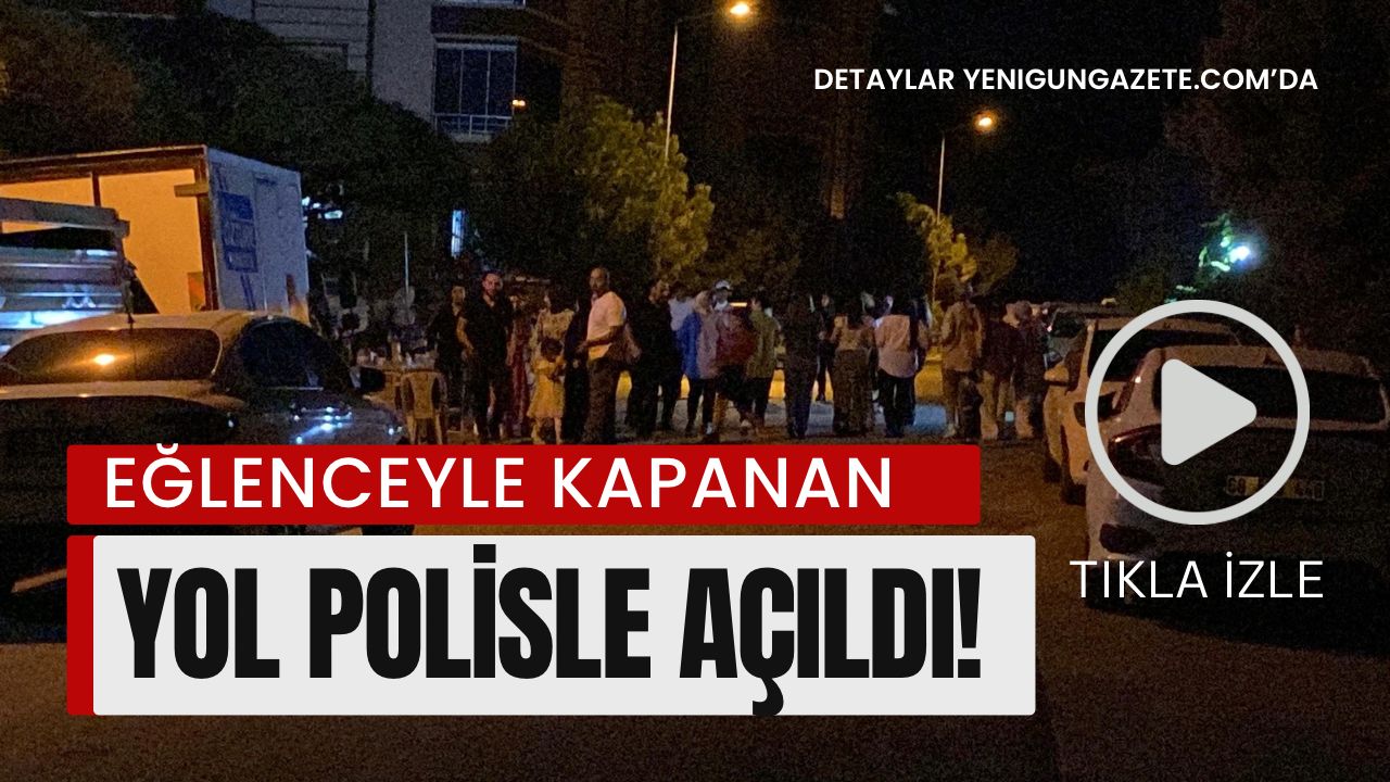 Aksaray’da asker eğlencesinde oynayan vatandaşlar yolu trafiğe kapattı. Polis ekiplerinin