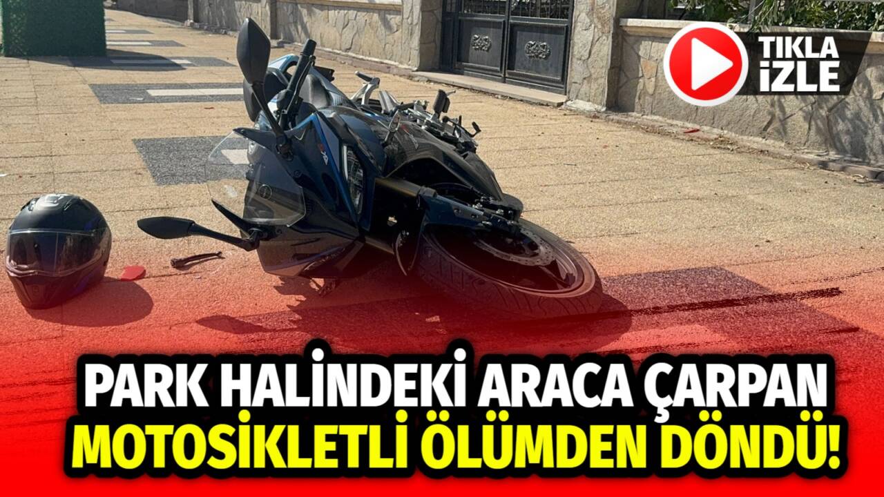 Aksaray’da motosiklet sürücüsü direksiyon hakimiyetini kaybedip park halindeki otomobile çarptı,