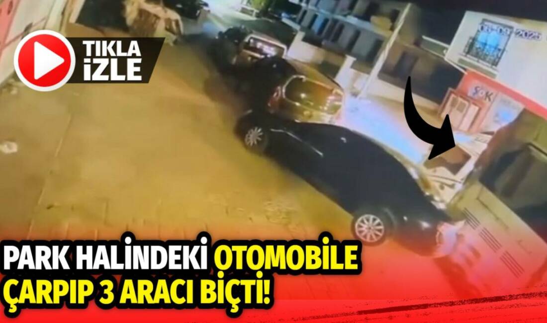 Aksaray’da park halindeki araca çarpan kamyonet 3 otomobile daha zarar