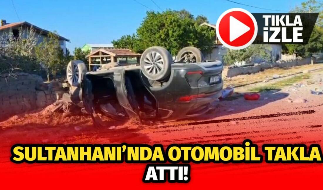 Sultanhanı’nda sabah erken saatlerde iddialara göre köpek nedeniyle takla atan