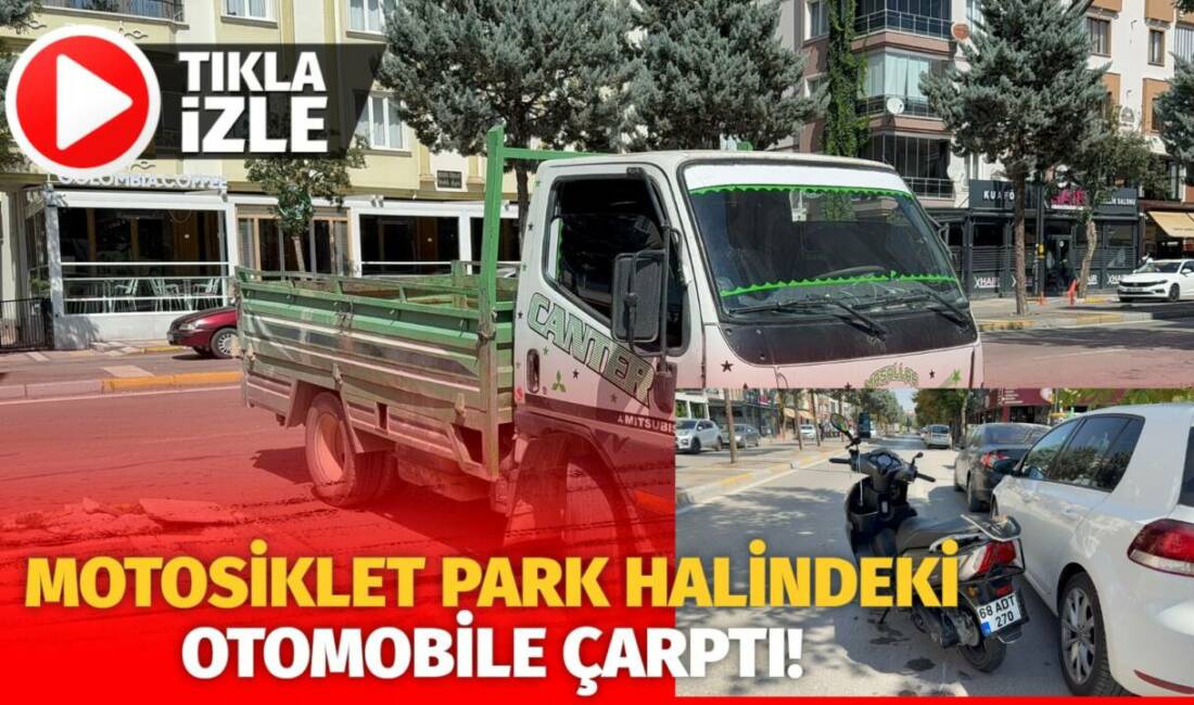 Taşpazar Mahallesi’nde motosiklet park halindeki otomobile çarptı, sürücü hafif şekilde