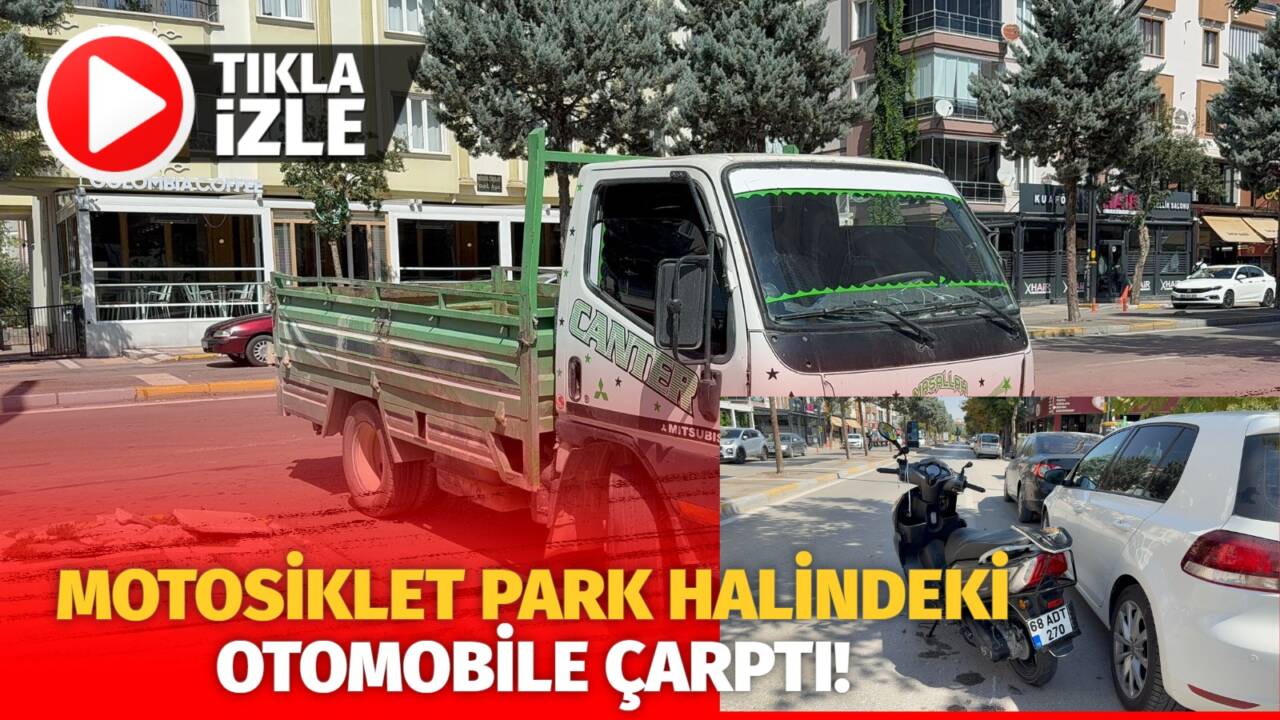 Taşpazar Mahallesi’nde motosiklet park halindeki otomobile çarptı, sürücü hafif şekilde