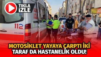 Aksaray’da motosikletin yayaya çarpması sonucu hem sürücü hem de kadın