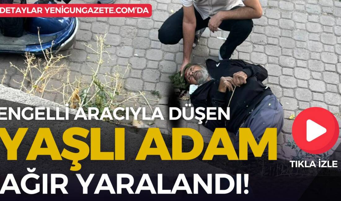 Zincirli Mahallesi’nde engelli aracıyla hızını alamayan Çapan Ö., belediye caddesine