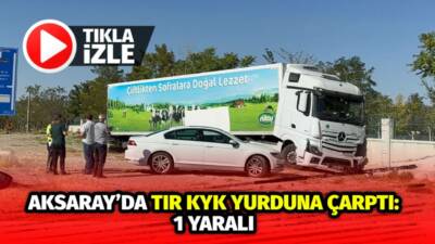 Aksaray’da seyir halindeki tır KYK yurt binasına çarptı. Kazada 1
