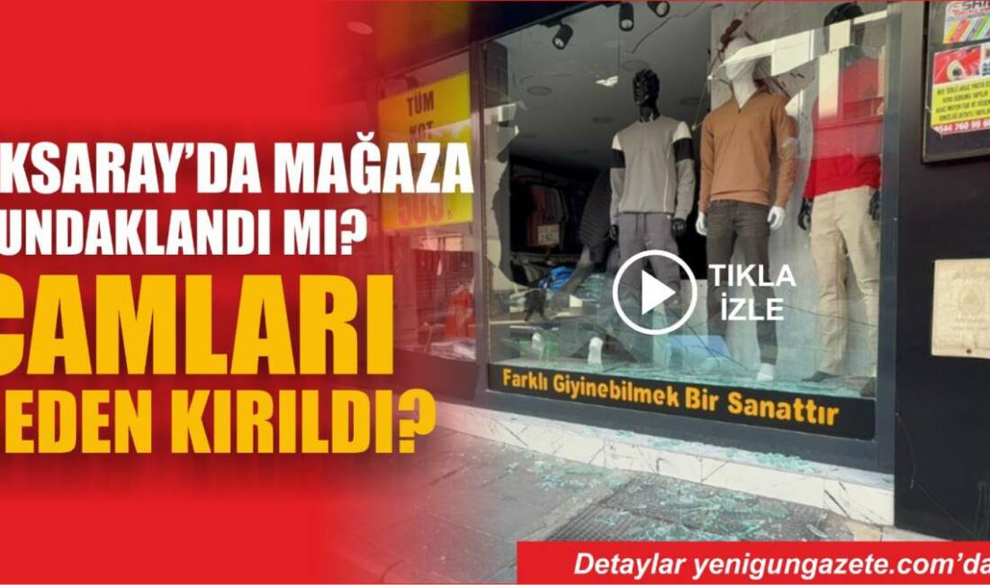 Minarecik Mahallesi’ndeki spor giyim mağazasının camları gece bilinmeyen saatte kırıldı.