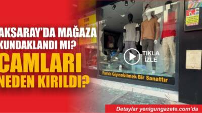 Minarecik Mahallesi’ndeki spor giyim mağazasının camları gece bilinmeyen saatte kırıldı.