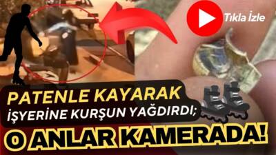 Mersin'de siyah kıyafetli, yüzü kapalı patenli bir kişi iş yerine