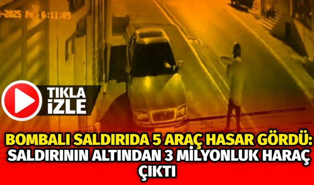 Kocaeli'nin Çayırova ilçesinde  yaşanan olayda bombalı saldıra 5 otomobil hasar