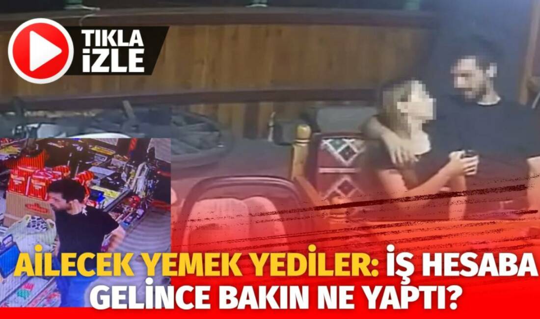 Bursa'da eşi ve çocuğuyla bir restorana gelen adam, önce kebap