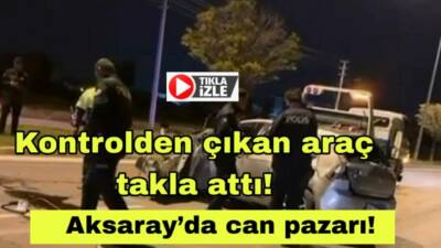 Elektrik direğine çarpan otomobil takla attı, araçtaki üç kişi demir