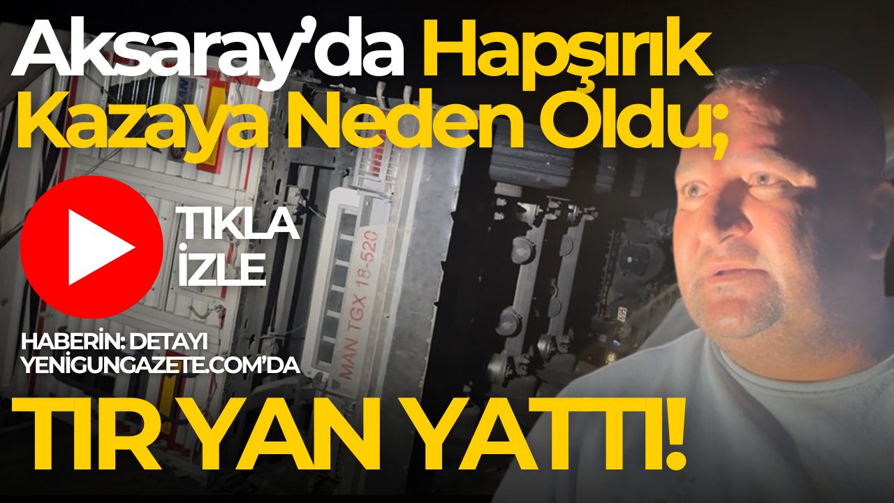 Aksaray-Adana yolunda köpeğe çarpmamak için manevra yapan tır sürücüsü yol