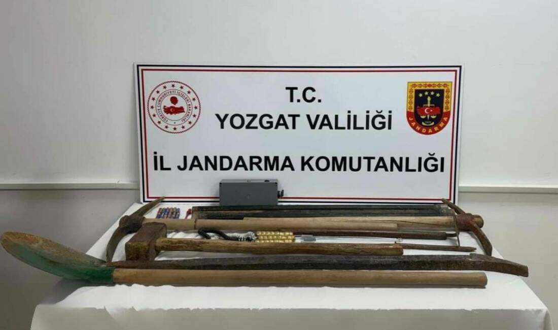 Yozgat'ın Çekerek ilçesinde İl Jandarma Komutanlığı ekipleri tarafından  izinsiz kazı