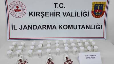 Kırşehir'de İl Jandarma Komutanlığı tarafından düzenlenen operasyonda gözaltına alınan 8