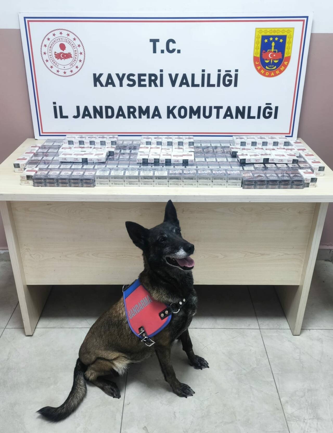 Kayseri’de, İl Jandarma Komutanlığı ekipleri tarafından  bir tırda yapılan aramada