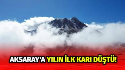 Aksaray’da sabah saatlerinde başlayan kar yağışıyla Hasan Dağı beyaza büründü.
