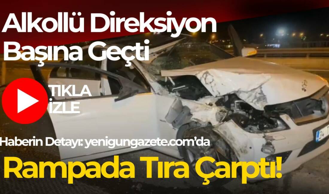 Aksaray’da Nevşehir rampasında alkollü otomobil sürücüsü, önündeki tıra arkadan çarptı.
