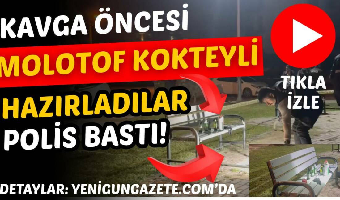 Aksaray’da kavga öncesi parkta molotof kokteyli hazırlayan 2 çocuk polis