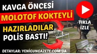 Aksaray’da kavga öncesi parkta molotof kokteyli hazırlayan 2 çocuk polis