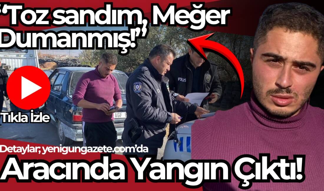 Aksaray’da seyir halindeyken aracından dumanlar yükselen sürücü, vatandaşlarla birlikte yangını