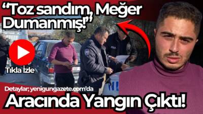 Aksaray’da seyir halindeyken aracından dumanlar yükselen sürücü, vatandaşlarla birlikte yangını