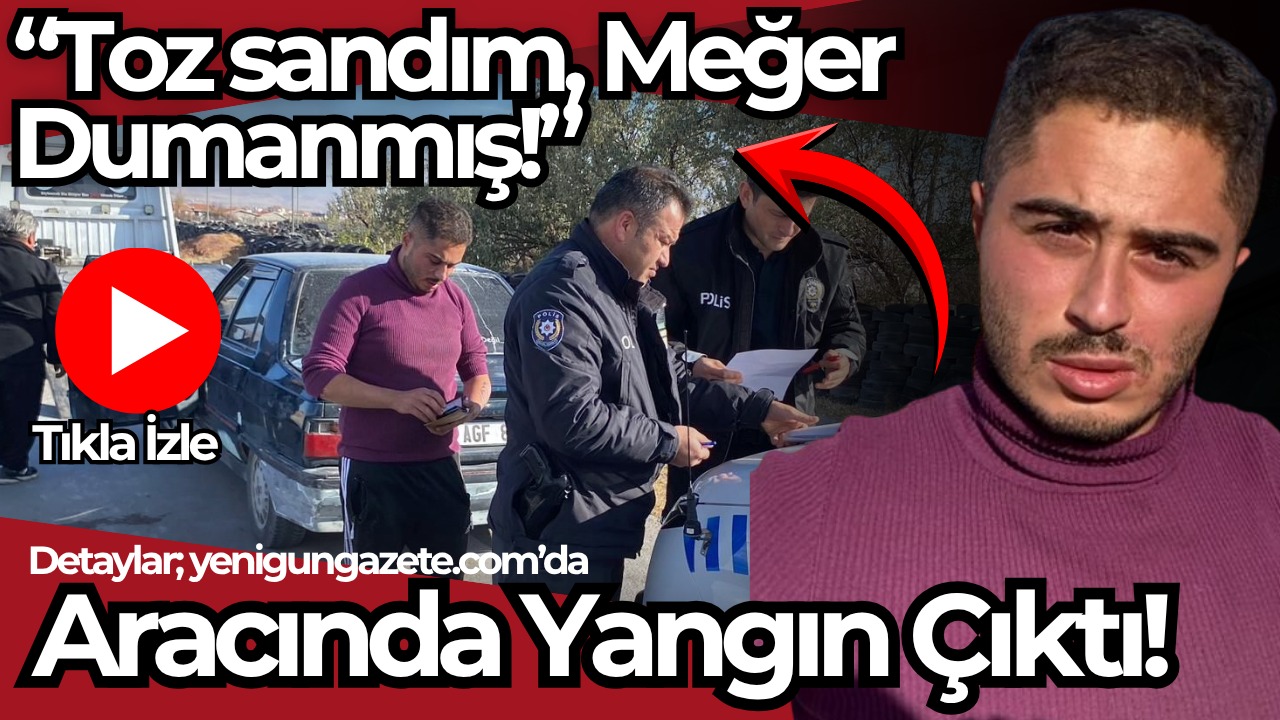 Aksaray’da seyir halindeyken aracından dumanlar yükselen sürücü, vatandaşlarla birlikte yangını