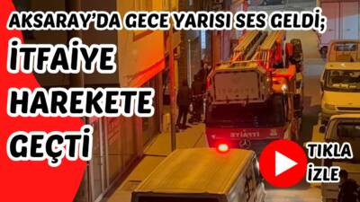 İki gündür çatıdan inemeyen yavru kedi, Aksaray Belediyesi itfaiye ekiplerinin