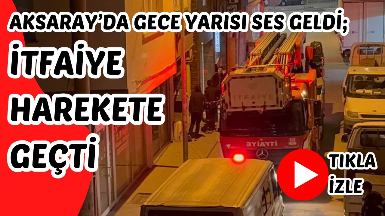 İki gündür çatıdan inemeyen yavru kedi, Aksaray Belediyesi itfaiye ekiplerinin