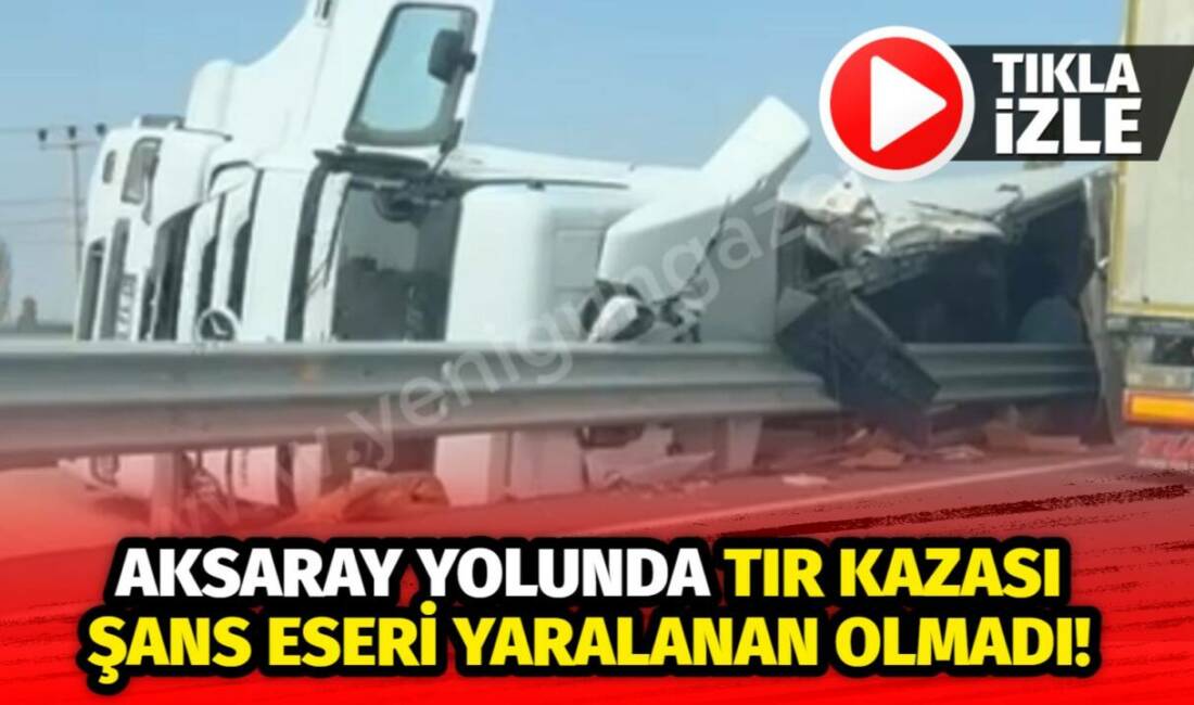 Topakkaya mevkiinde kontrolden çıkan tır refüje düşerek devrildi. Olay yerine