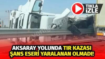 Topakkaya mevkiinde kontrolden çıkan tır refüje düşerek devrildi. Olay yerine