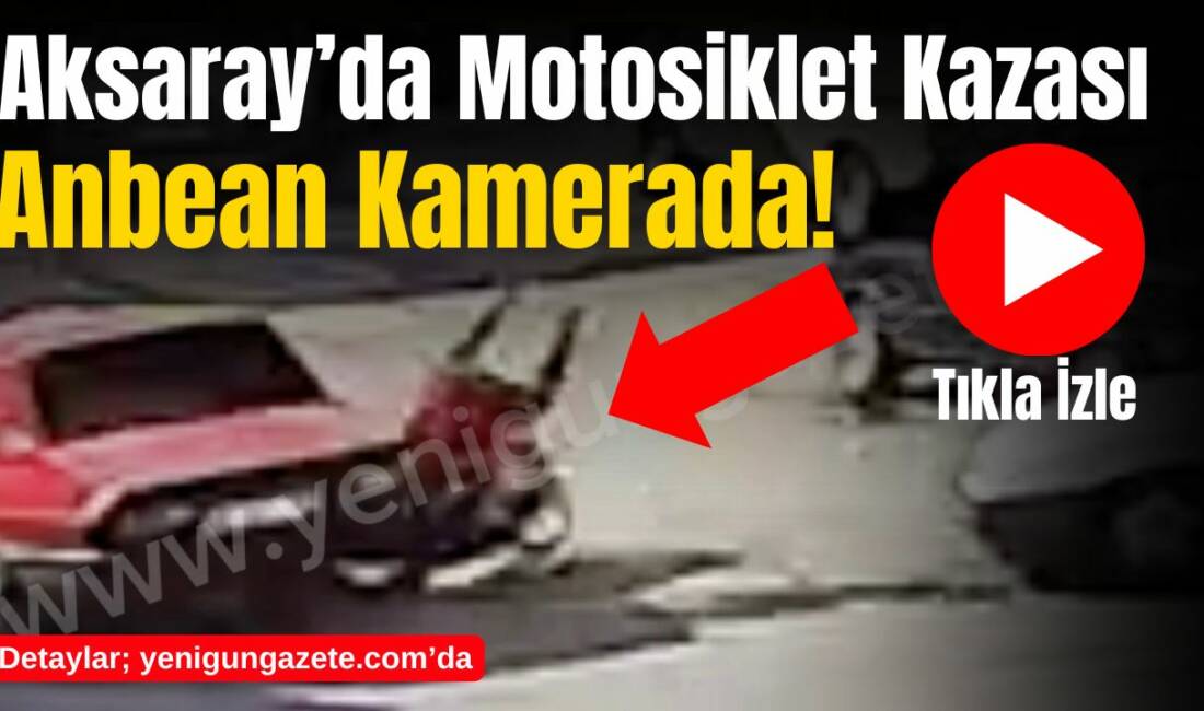Yeni Sanayi Mahallesi’nde araca çarpmamak için fren yapan motosiklet park