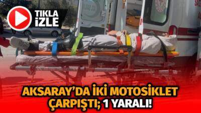Aksaray’da iki motosikletin çarpışması sonucu bir sürücü yaralandı. Yaralı hastaneye