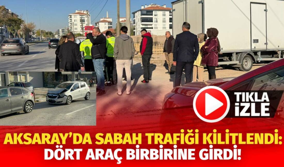 Sabah saatlerinde Selçuk Caddesi’nde meydana gelen zincirleme kazada dört araç