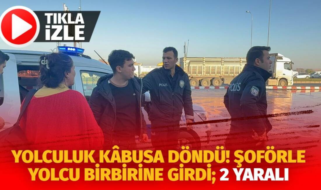 Hareket halindeki şehirler arası otobüste yolcu ile şoför yumruk yumruğa