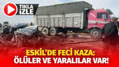 Aksaray’ın Eskil ilçesi Sokaraklı Yaylası yakınlarında meydana gelen trafik kazasında