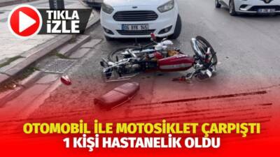 Aksaray’da Atatürk Bulvarı üzerinde otomobil ile motosikletin çarpışması sonucu 21