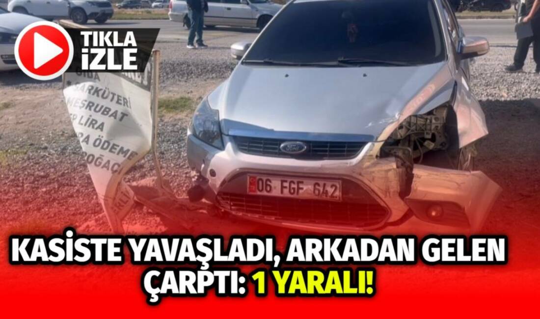 Yavuz Sultan Selim Mahallesi’nde kasiste yavaşlayan otomobile arkadan çarptı. Araçta