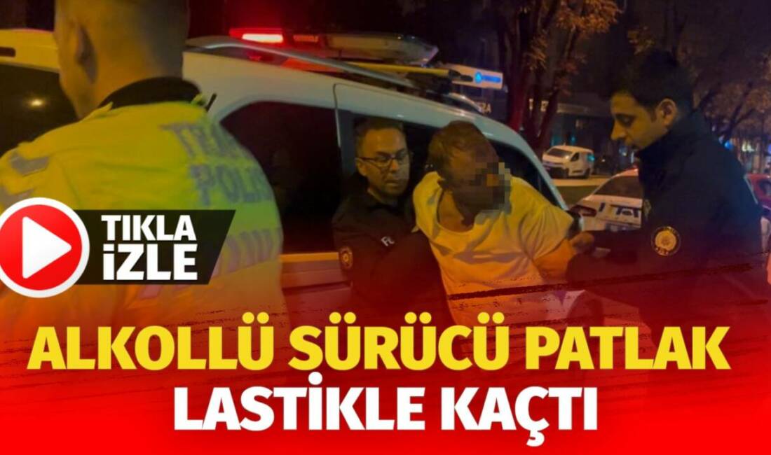 Bursa’nın merkez Osmangazi ilçesinde yaşanan olayda patlak lastikle polisten kaçmaya