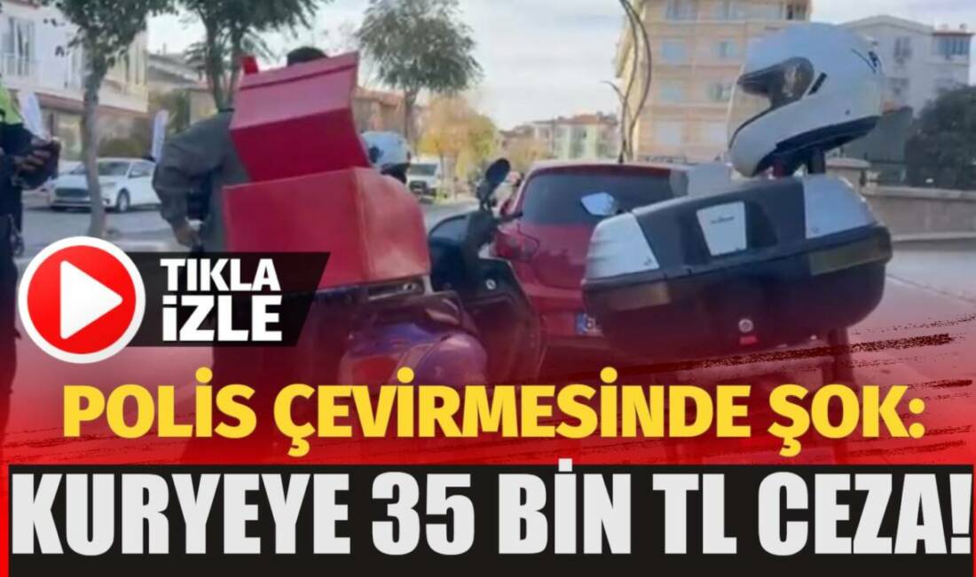 Aksaray’da şüphe üzerine durdurulan motosikletli bir kuryeye kesilen ceza dudak