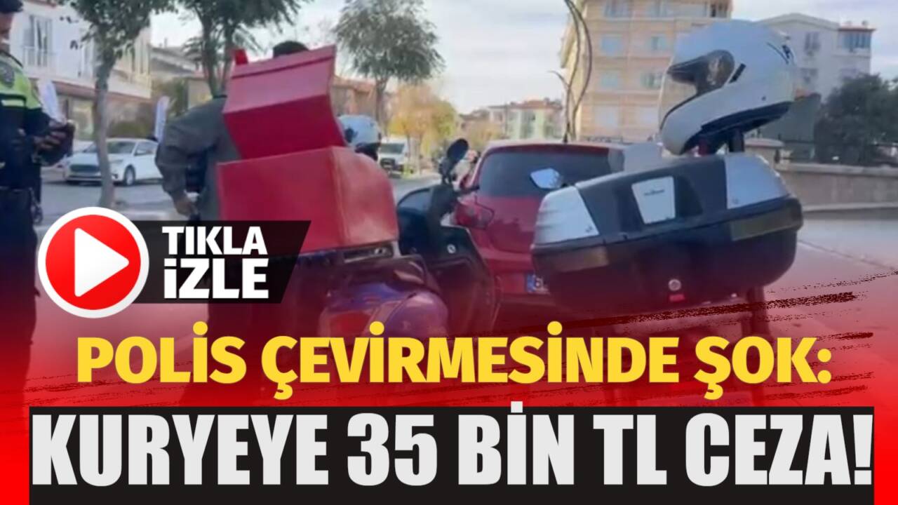 Aksaray’da şüphe üzerine durdurulan motosikletli bir kuryeye kesilen ceza dudak