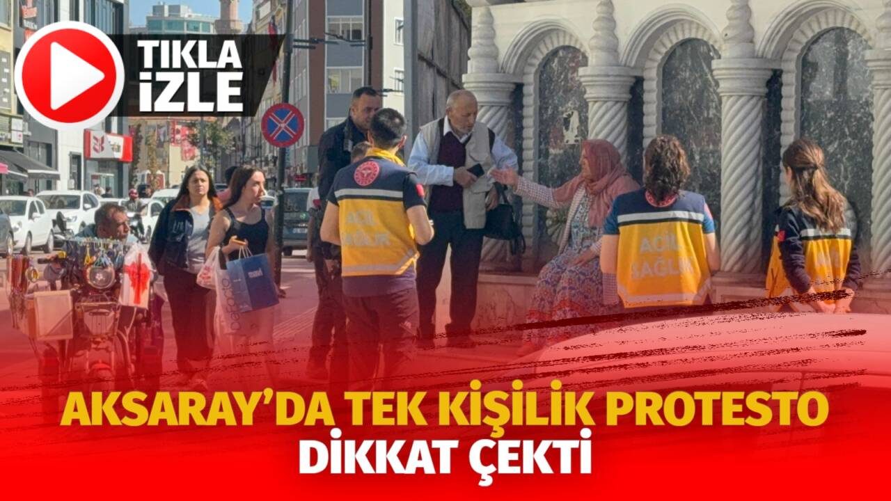 Ankara Caddesi’nde bir kadın, uyuşturucudan ekonomiye birçok konuyu bağırarak protesto