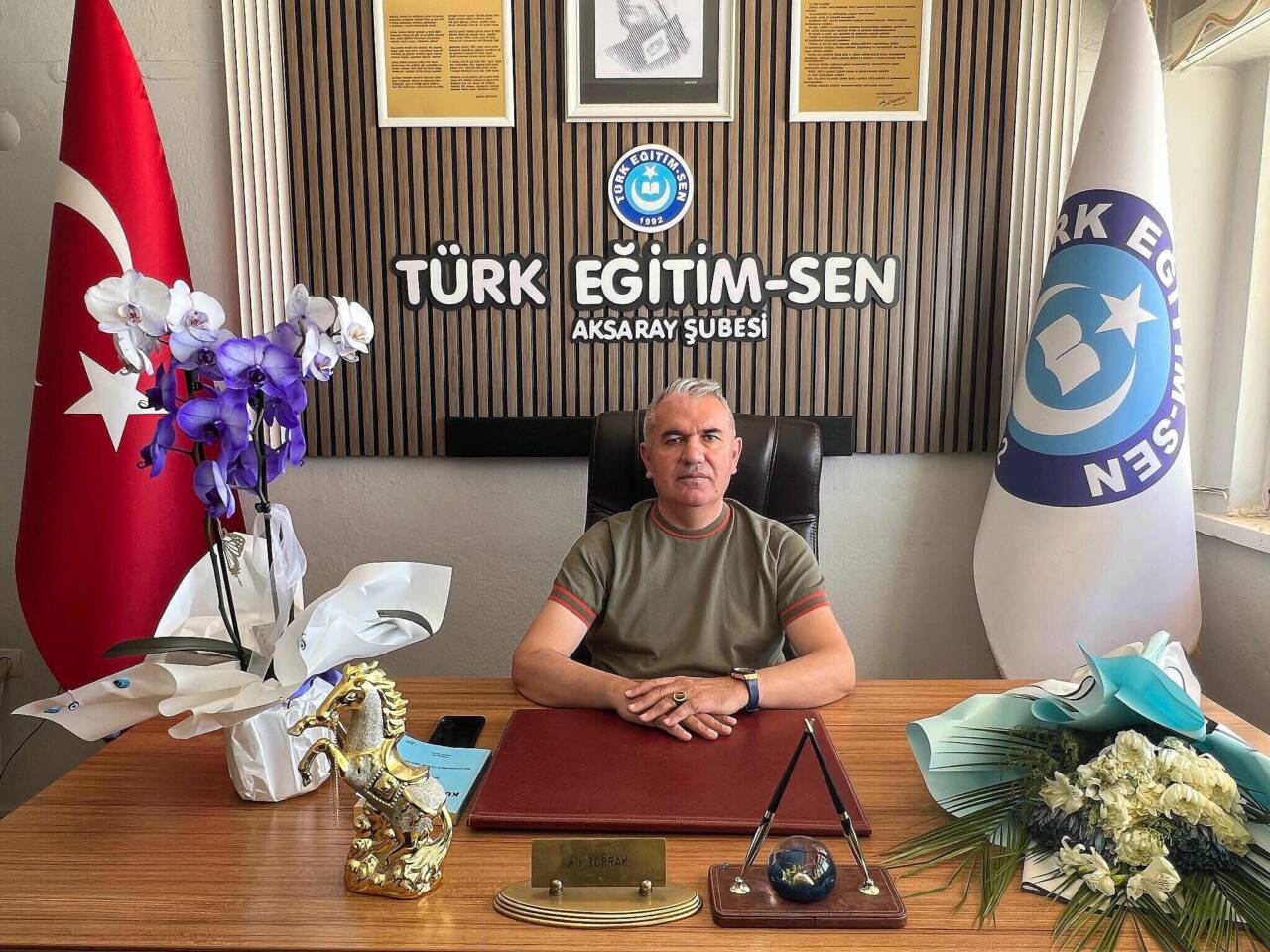Türk Eğitim-Sen Aksaray Şube Başkanı Ali Toprak, eğitimde birlik ve