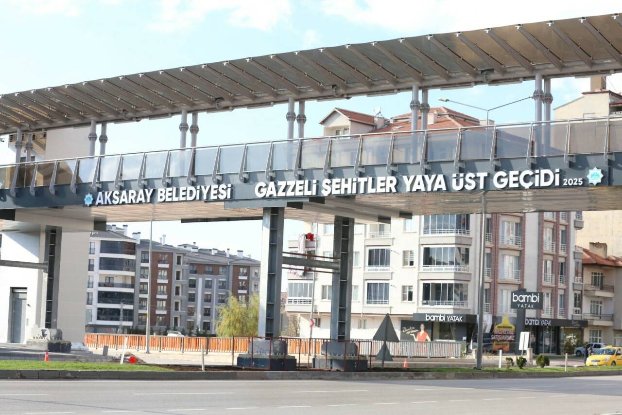 Aksaray Belediyesinin yapımını tamamladığı E-90 Karayolu üzerinde Aksaray Belediyesi Gazzeli