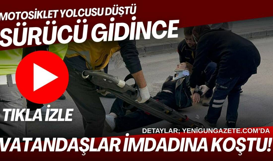21 yaşındaki genç kadın motosikletten düşerek yaralandı. Sürücü olay yerinden