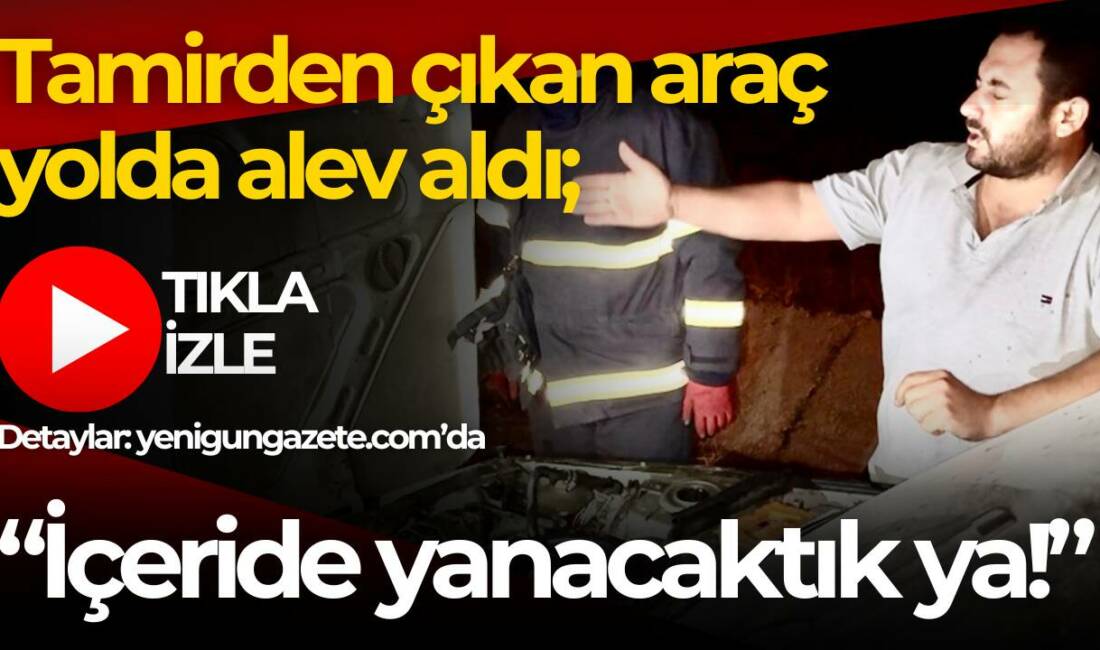 Aksaray-Adana yolu 22. km’de seyir halindeki araç, sürücünün fark etmesiyle