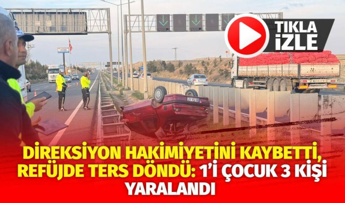 Ankara’nın Polatlı ilçesinde yaşanan olayda direksiyon hakimiyeti kaybeden otomobil sürücüsü,