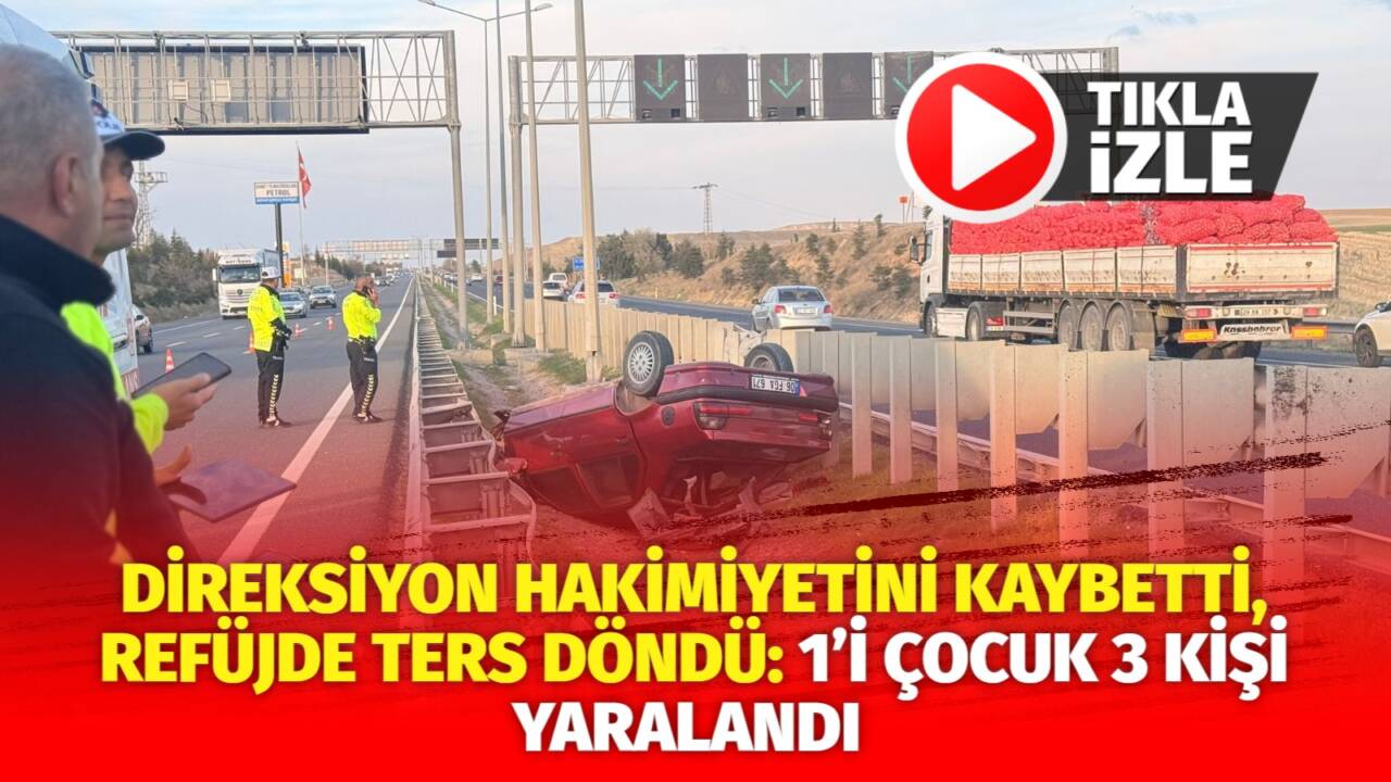 Ankara’nın Polatlı ilçesinde yaşanan olayda direksiyon hakimiyeti kaybeden otomobil sürücüsü,